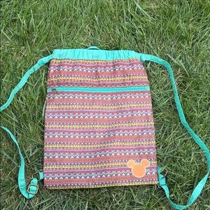 Colorful Drawstring Backpack with Mickey Mouse Design